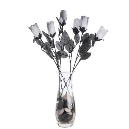 Rosa Artificial Branca e Preta