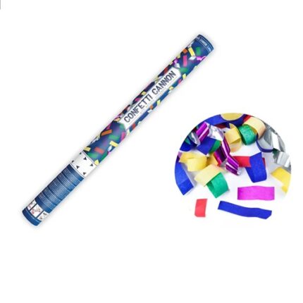 Lançador Confetes e Serpentinas Multicor 60 cm