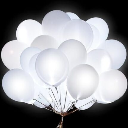 Balões Brancos com Led - 5 unidades
