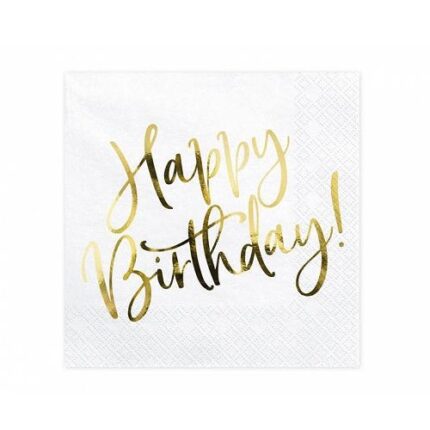 Guardanapos Brancos Happy Birthday