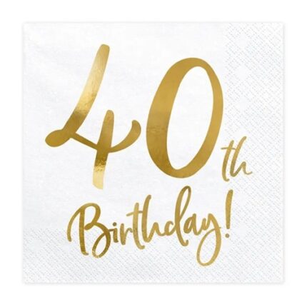 Guardanapos Idade 40 Birthday