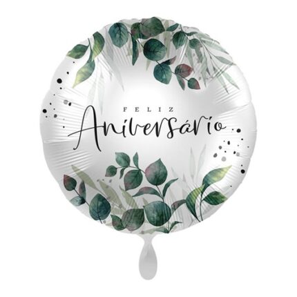 Balão Foil Folhas Feliz Aniversário
